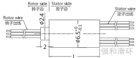 微型（小型）滑环，外径6.5mm结构原理图纸